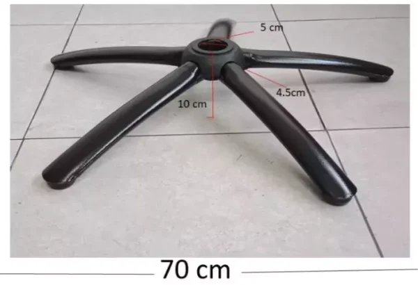 Base Araña Negra Metalica Silla Gamer-gerente 70 Cm 5 Aspas - Image 2