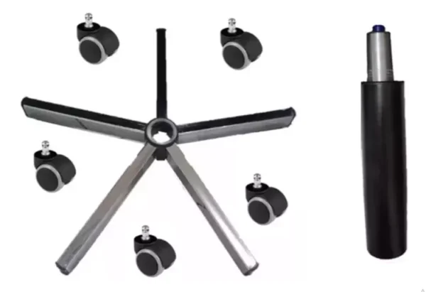 Base Araña Cromo Metalica Gamer-gerente 70 Cm +piston+rodachinas